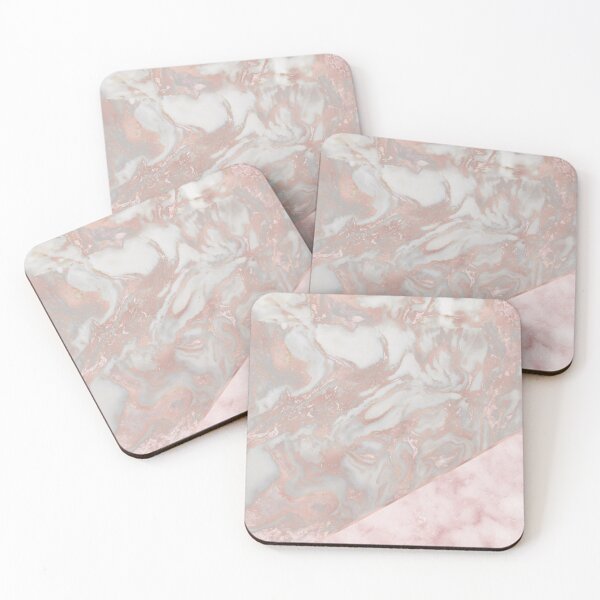 Item preview, Pink marble & french polished rose gold marble designed and sold by marbleco.