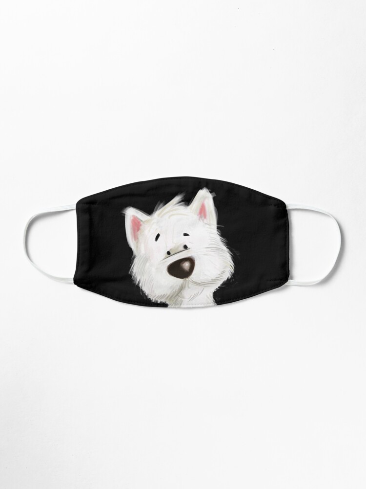 Alternate view of Westie face Mask Mask