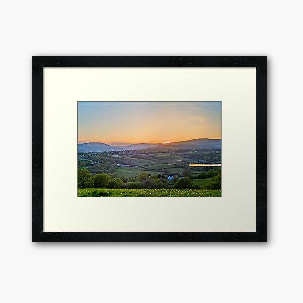 Sunset Over The Valleys Framed Art Print
