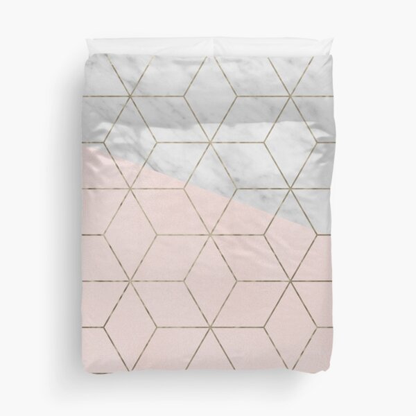 Florence dreams - marble geometric Duvet Cover