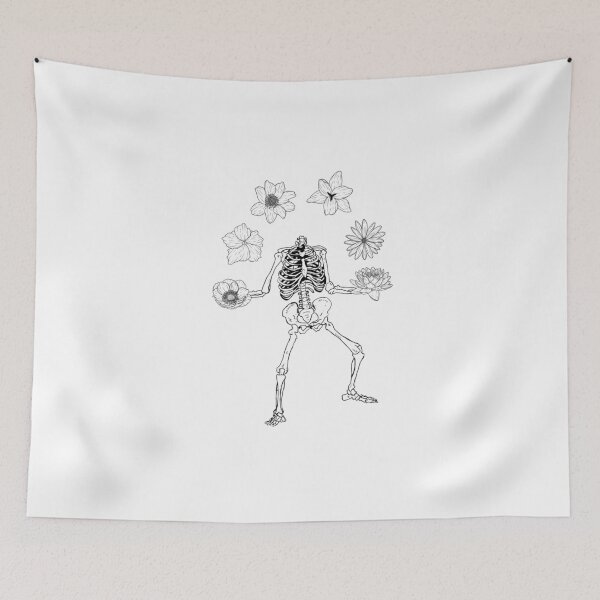 Item preview, Skeleton who juggles with flowers designed and sold by tsiguidou.