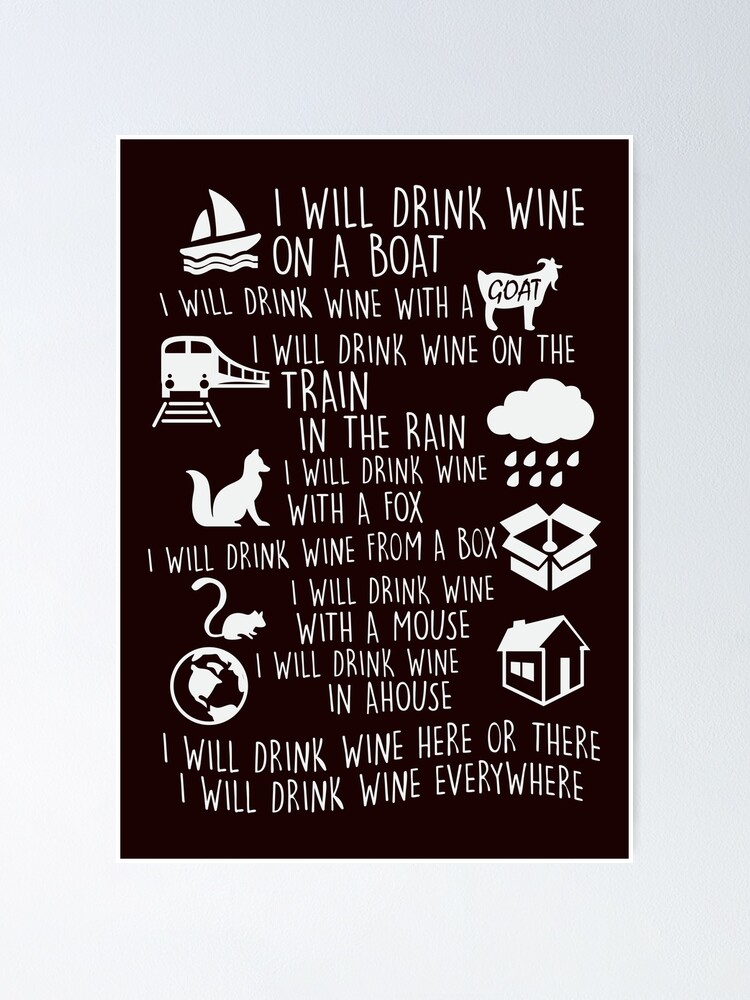 "I WILL DRINK WINE ON A BOAT" Poster for Sale by rockyin Redbubble