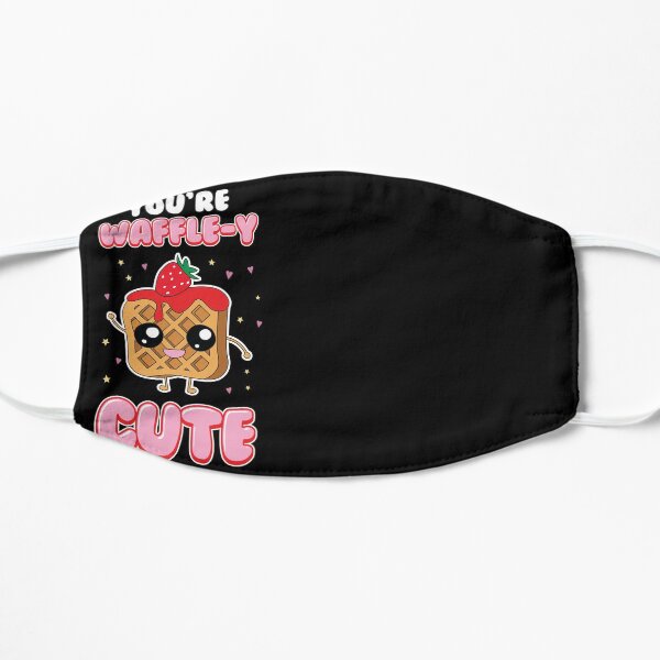 Cute You're Waffle-y Awfully Punny Breakfast Pun Flat Mask