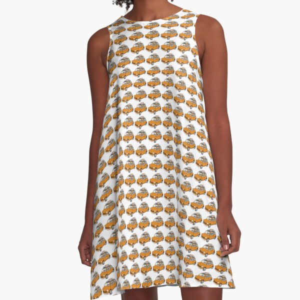 Mini CAR Orange A-Line Dress