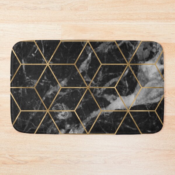 Item preview, Golden deco black marble geo designed and sold by marbleco.