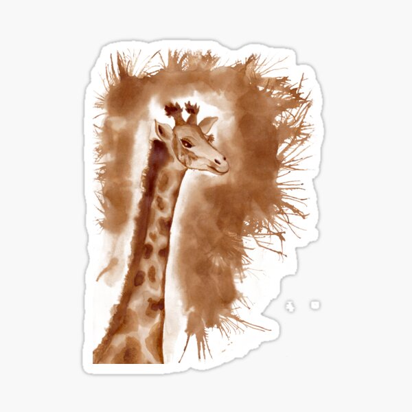Coffee Smelled Giraffe Sticker