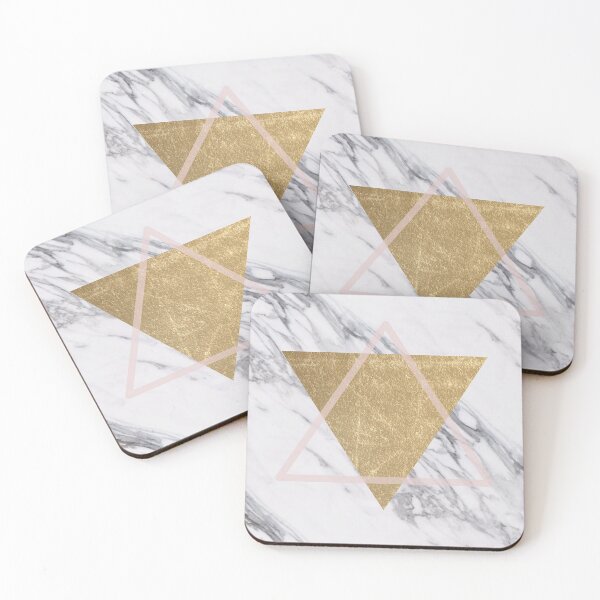 Item preview, Geometric golden marble triangle design designed and sold by marbleco.