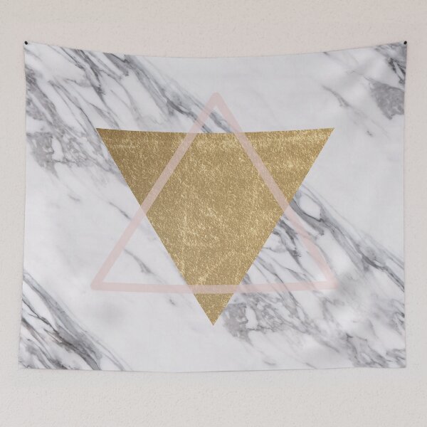 Item preview, Geometric golden marble triangle design designed and sold by marbleco.