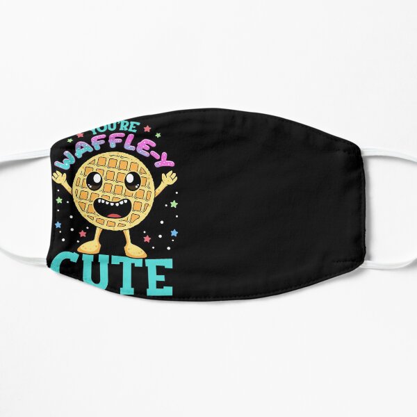 Cute & Funny You're Waffle-y Cute Waffle Pun Flat Mask
