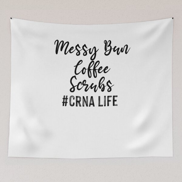 Item preview, Messy Bun Coffee Scrubs crna Life, funny t-shirts, funny sayings, women's t shirt, shirts for women, nurse shirts, Mother's Day Gift designed and sold by Noussairox.