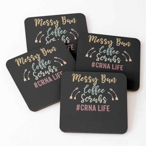 Item preview, Messy Bun Coffee Scrubs crna Life, funny t-shirts, funny sayings, women's t shirt, shirts for women, nurse shirts, Mother's Day Gift designed and sold by Noussairox.