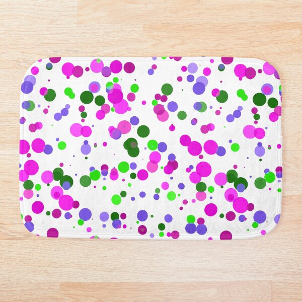 Pink Polka Dot Confetti Bath Mat