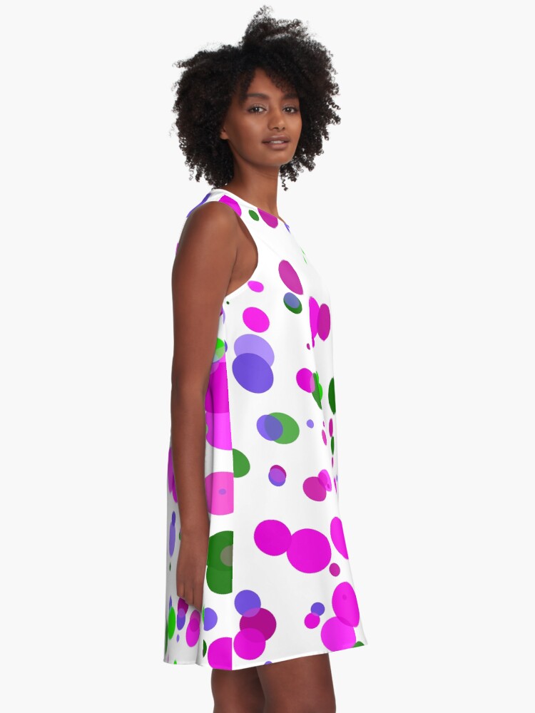 Alternate view of Pink Polka Dot Confetti A-Line Dress