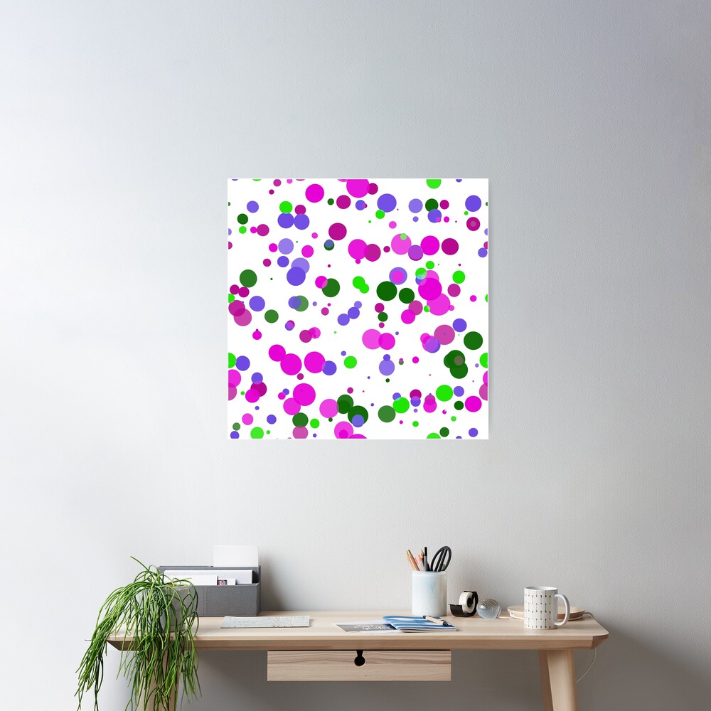 Pink Polka Dot Confetti Poster