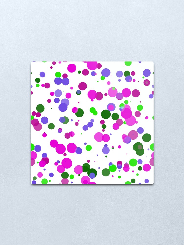 Alternate view of Pink Polka Dot Confetti Metal Print