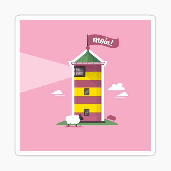 Hello! Lighthouse pink Sticker