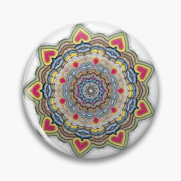Item preview, Mandala #23. Psychadelic love hearts and hippie fringes. designed and sold by wiccked.