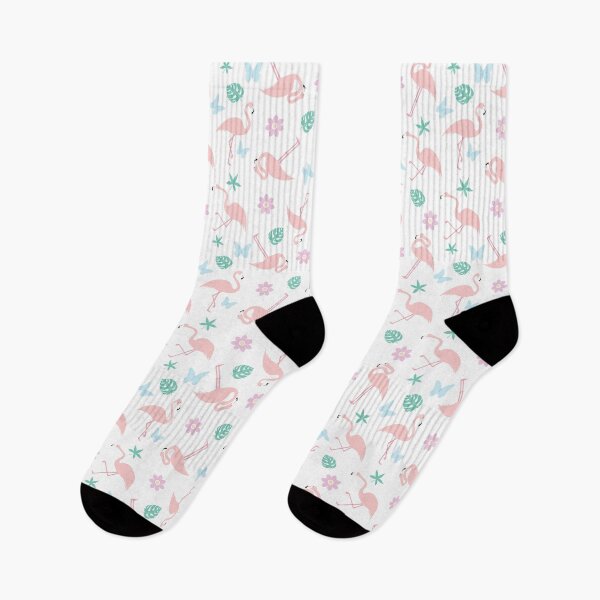 Item preview, Tropical Flamingo and Butterfly Pattern designed and sold by Fangpunk.