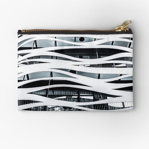 Modern Architecture Print, Minimal Building Poster, Toyo Ito Barcelona, Architecture Detail Wall Art Print, Wavy Lines, Home Decor, Futuristic Architecture Poster Zipper Pouch