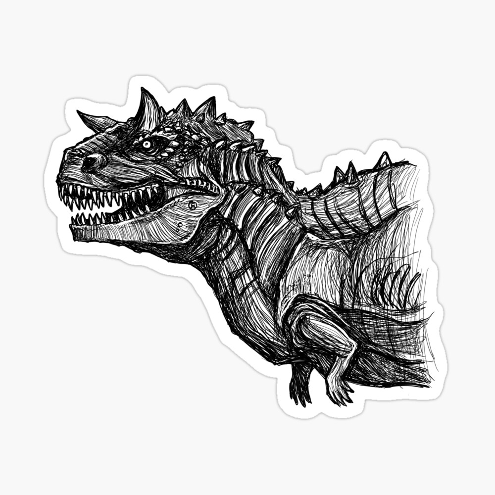 Dinosaur Graphic Illustration: Carnotaurus | Art Print