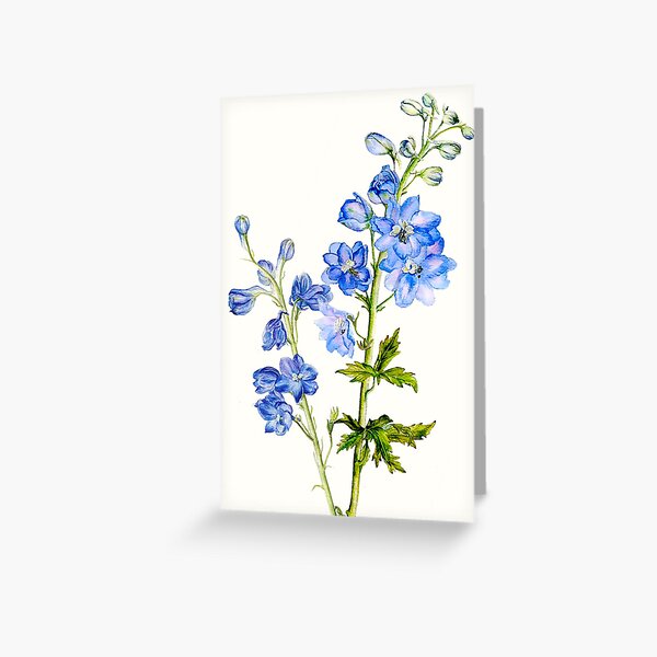 Item preview, Delphinium blue watercolor art designed and sold by Sarah Trett.