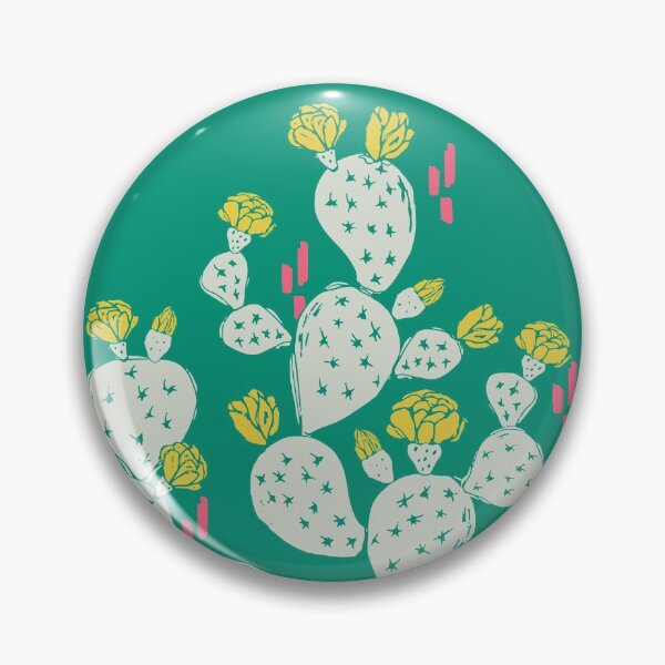 Item preview, Yellow Flowering Cactus on an Emerald Background designed and sold by Jacqueline Hurd.