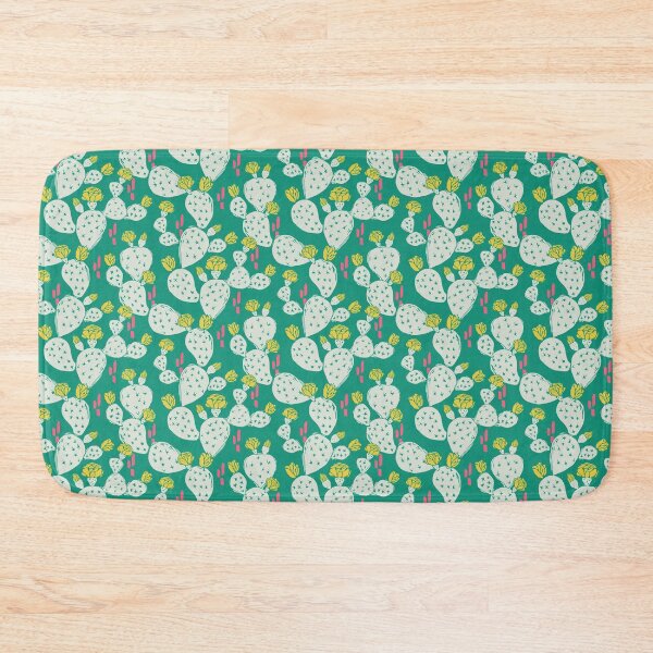 Item preview, Yellow Flowering Cactus on an Emerald Background designed and sold by Jacqueline Hurd.
