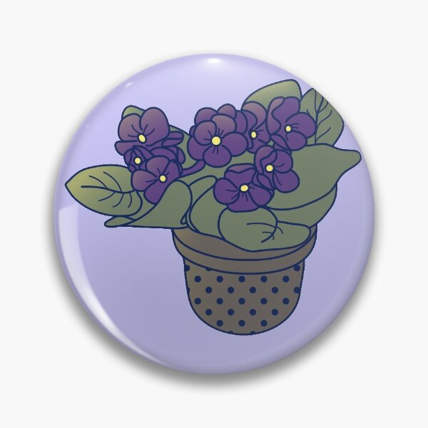 Item preview, violet flowers in a vase with dots designed and sold by Wlaurence.