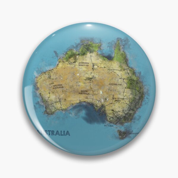 Item preview, Watercolor Illustration of Australia Map designed and sold by Tansel Diplikaya.