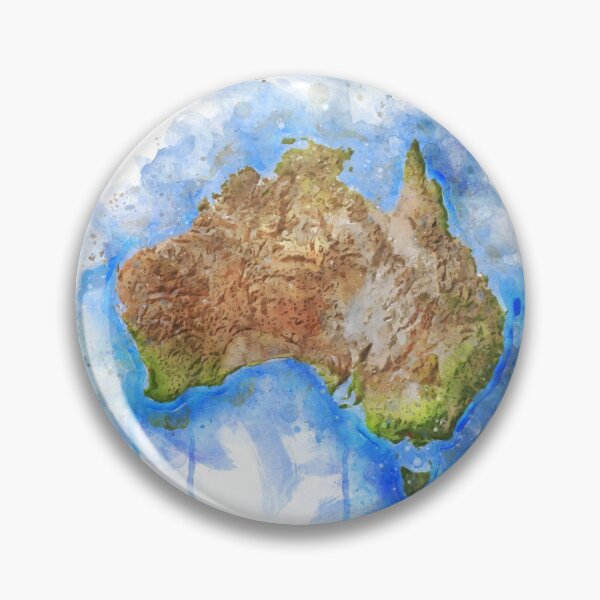 Item preview, Flowing Watercolor Illustration of Australia Map on white background designed and sold by Tansel Diplikaya.