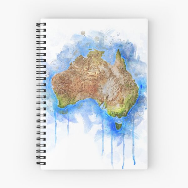 Item preview, Flowing Watercolor Illustration of Australia Map on white background designed and sold by Tansel Diplikaya.