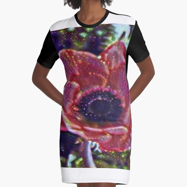 Red rose Graphic T-Shirt Dress