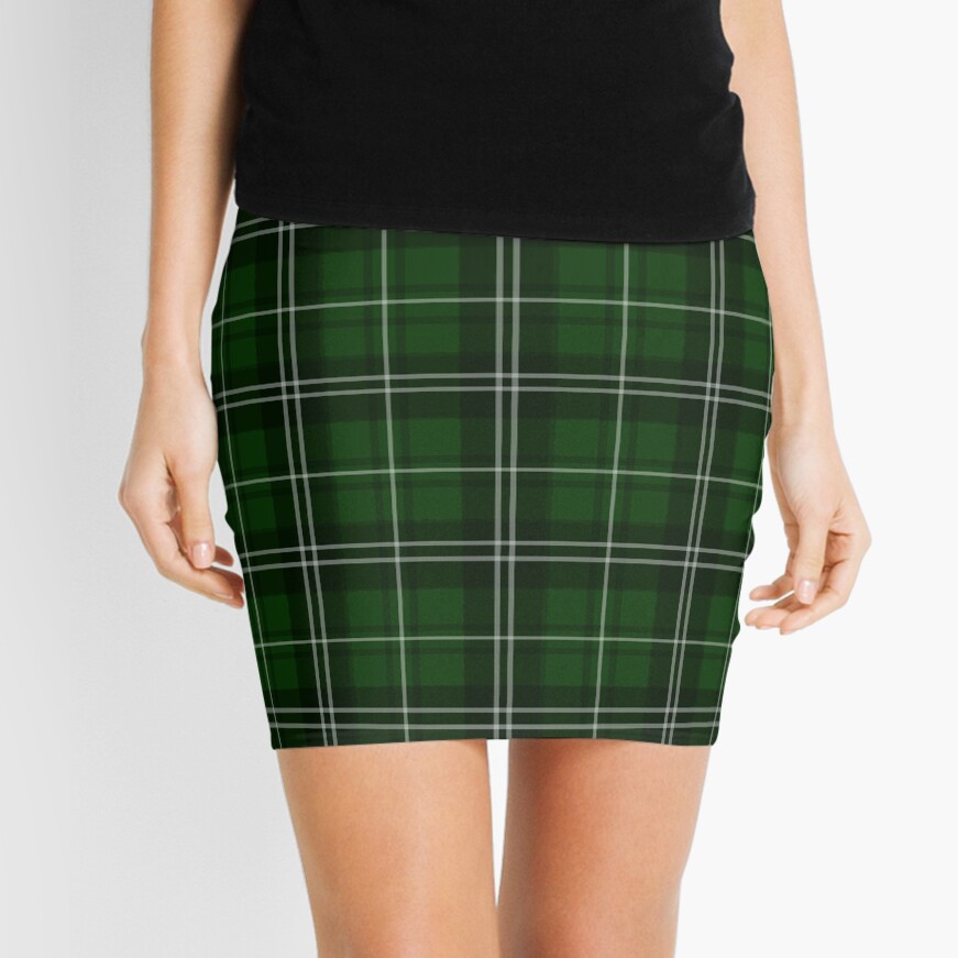 St. Patrick's Day - Green Plaid Pattern Mini Skirt