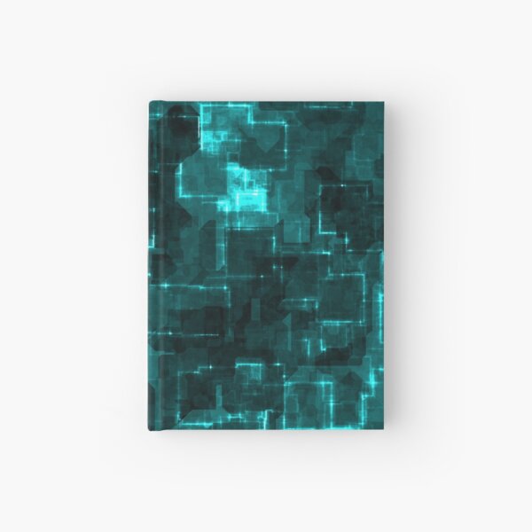 Digital Aqua Glimmer Tiles Hardcover Journal