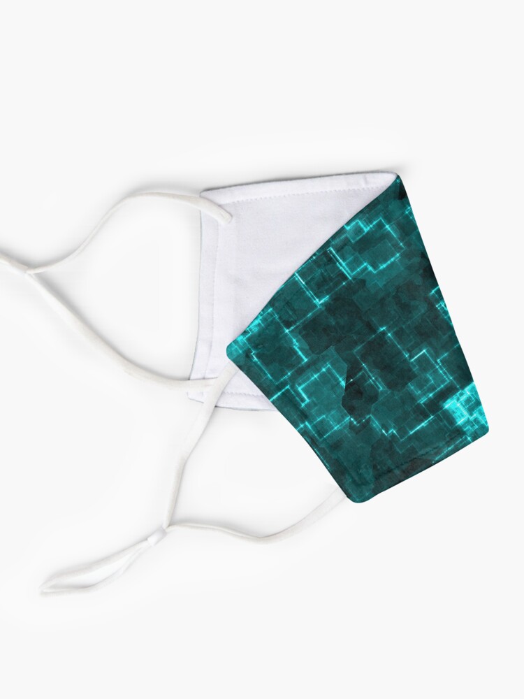 Alternate view of Digital Aqua Glimmer Tiles Mask