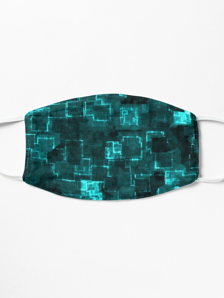 Alternate view of Digital Aqua Glimmer Tiles Mask