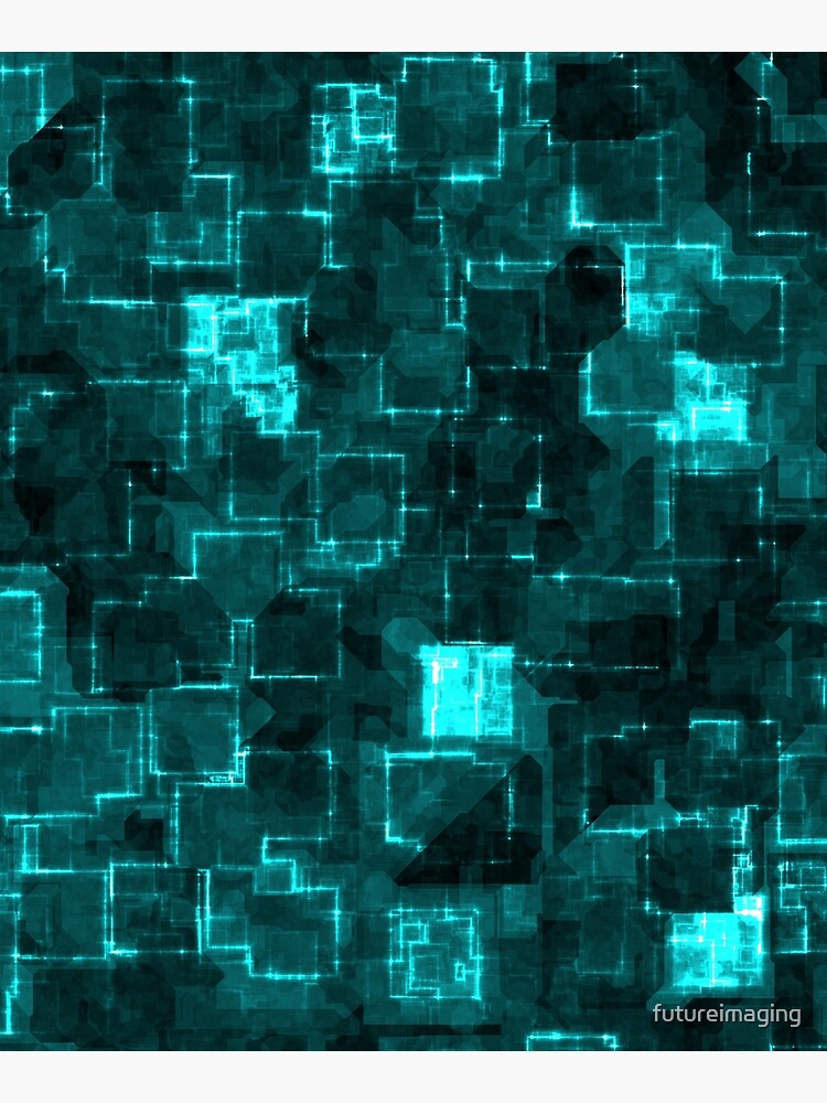 Digital Aqua Glimmer Tiles by futureimaging