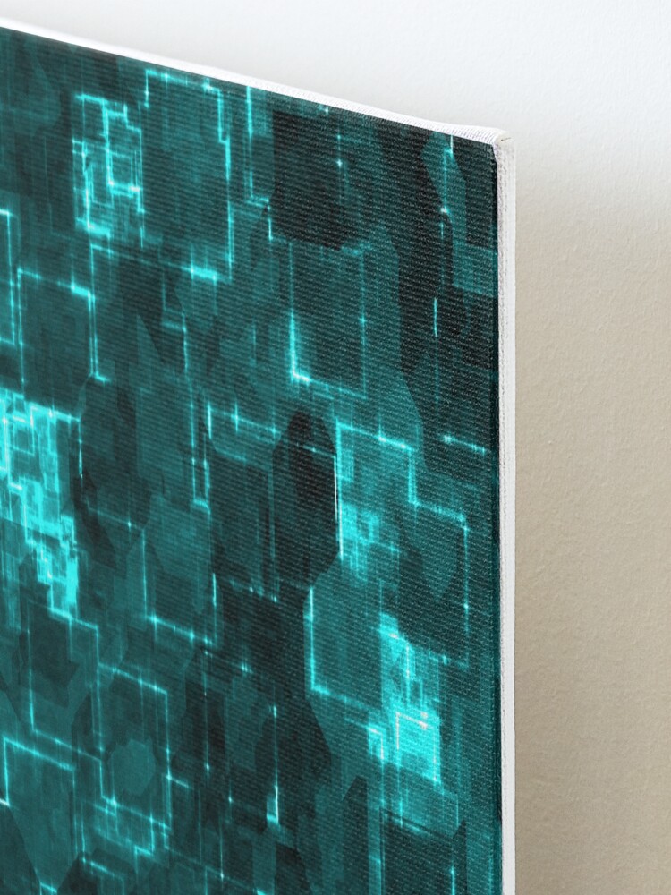 Alternate view of Digital Aqua Glimmer Tiles Mounted Print
