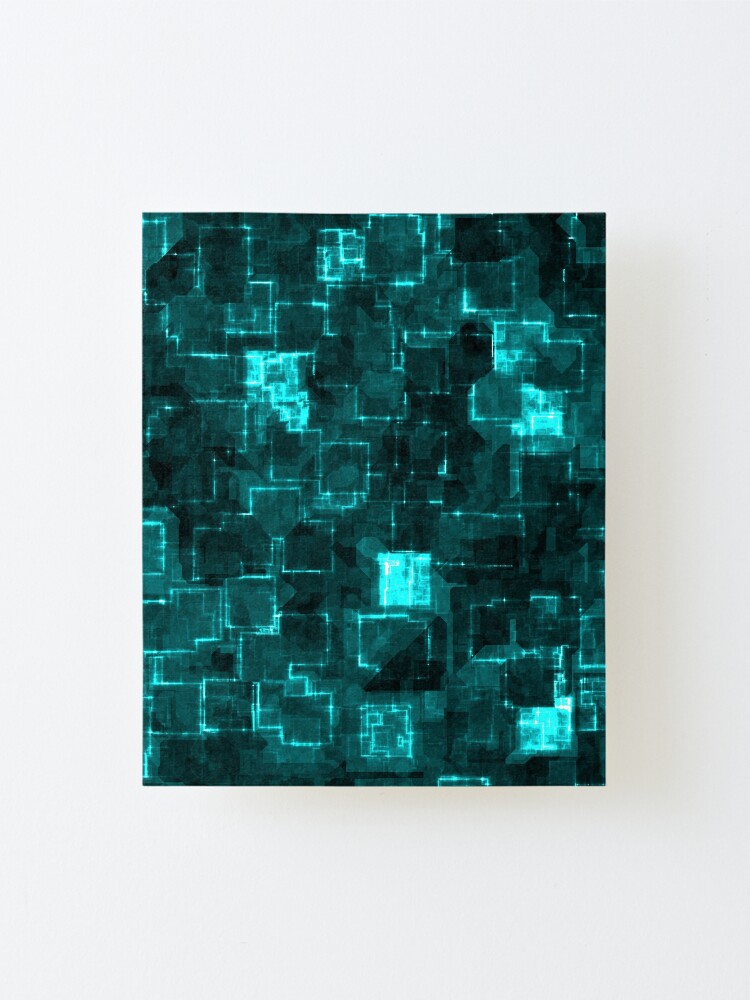 Alternate view of Digital Aqua Glimmer Tiles Mounted Print