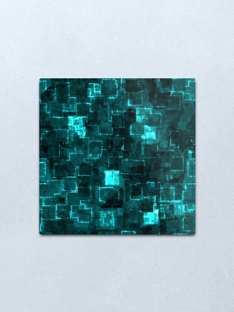Alternate view of Digital Aqua Glimmer Tiles Metal Print