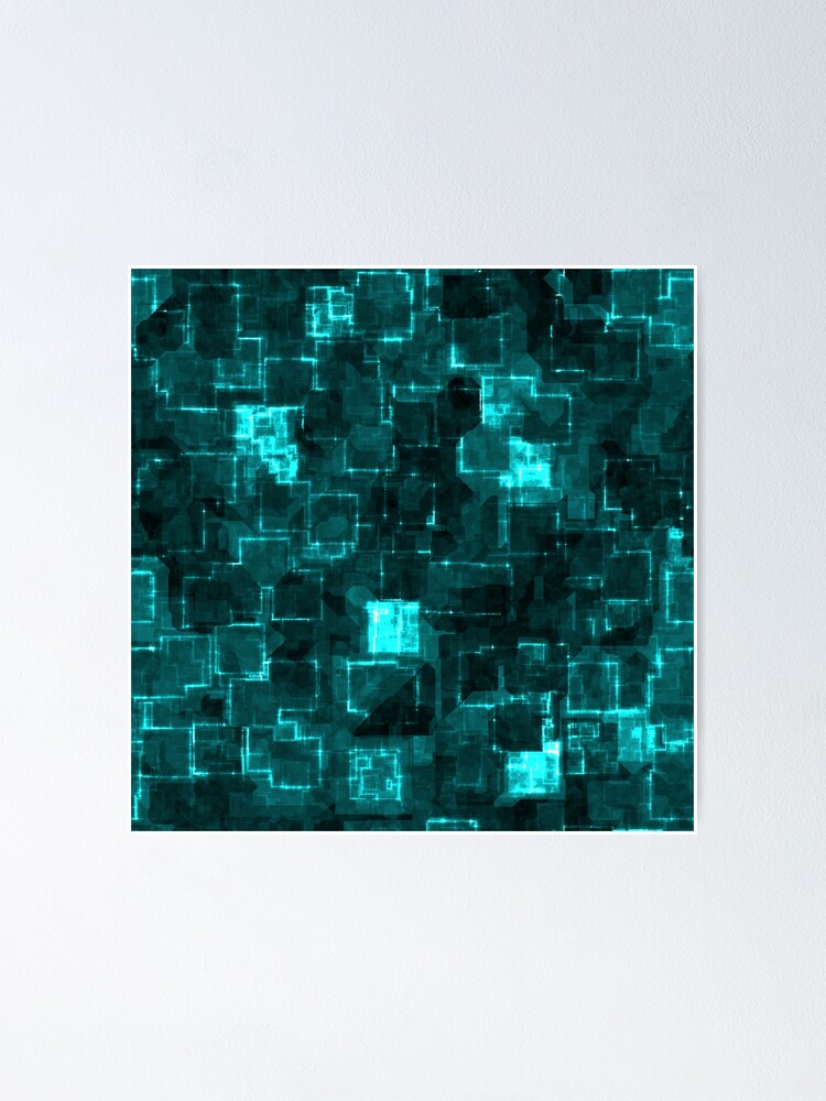 Alternate view of Digital Aqua Glimmer Tiles Poster