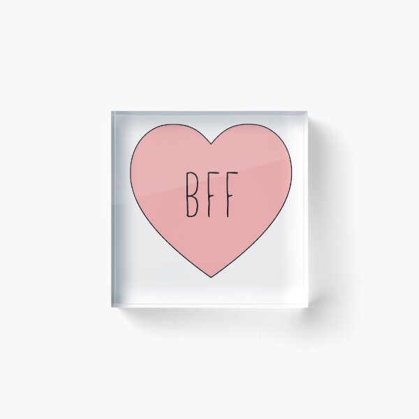 I Love My BFF Best Friend Heart Acrylic Block