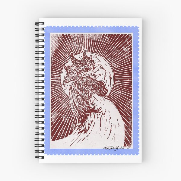 Item preview, Red Rooster Stamp Poster designed and sold by Art by Roberto Sabas.