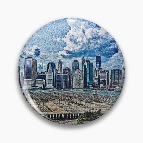 Item preview, New York Pop Art - Lower Manhattan skyline from Brooklyn Heights Promenade in New York City, USA. designed and sold by r-silver.
