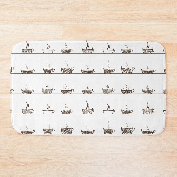 Item preview, Coffee and Tea Cup Sketchy Drawing Tiled Pattern designed and sold by Tansel Diplikaya.