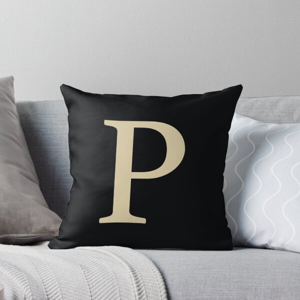 Item preview, P Initial Throw Pillow Cushion designed and sold by KTPep.