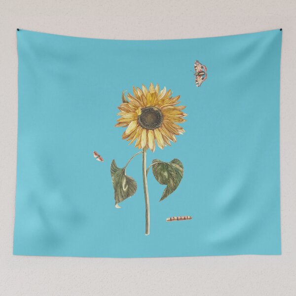 Item preview, A sunflower, a caterpillar and two butterflies designed and sold by Flamin' Galah.