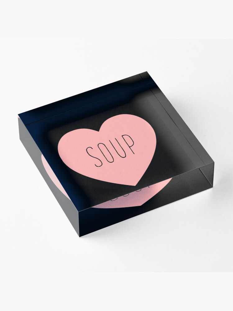Alternate view of I Love Soup Heart Acrylic Block
