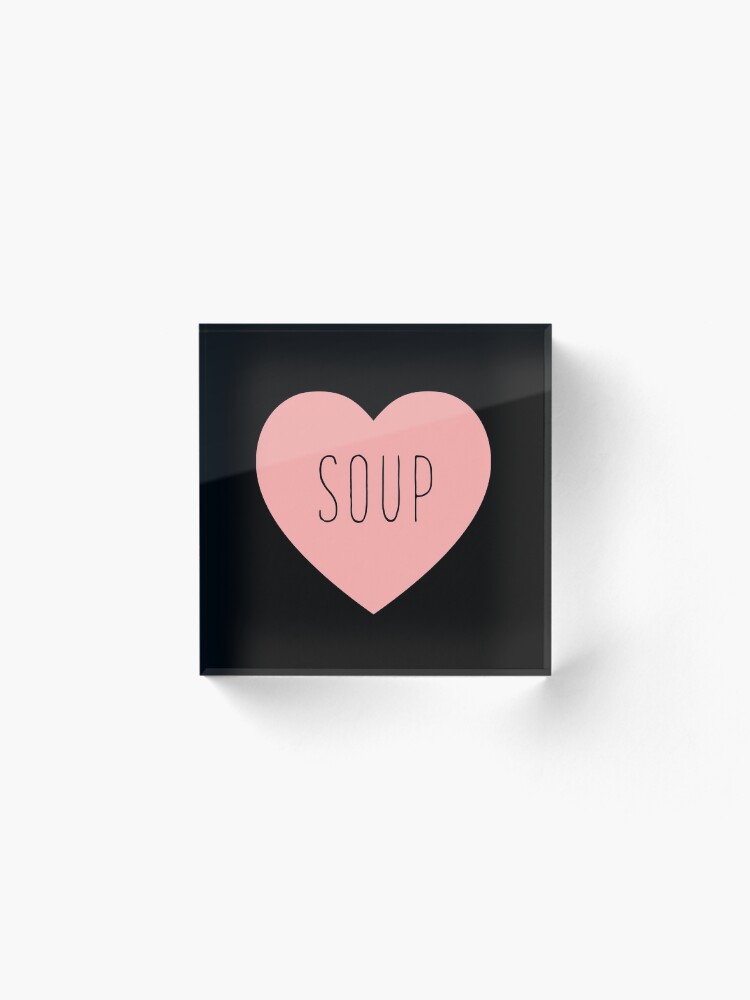 Alternate view of I Love Soup Heart Acrylic Block