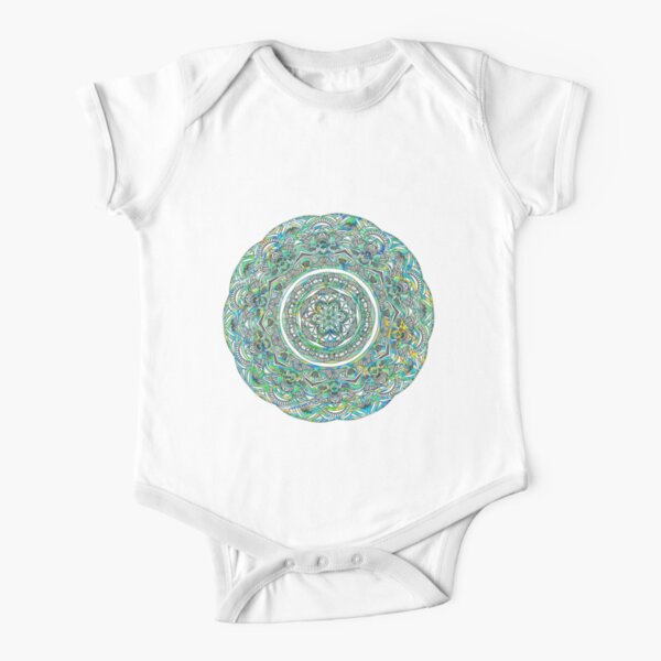 Green and Aqua Melt Short Sleeve Baby One-Piece